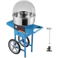 Vevor elektrisk sukkerspinnsmaskin med vogn, 1000W kommersiell sukkerspinnsmaskin med lokk, skål i rustfritt stål, sukkerskje og skuff, perfekt for hjemmet, barnebursdager, familiefester, blå