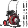 Vevor Avløpsrensermaskin Elektrisk avløpsbore 100FT x 3/8 In Auto Feed