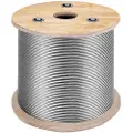Vevor T316 Rustfri stålkabel 1/8" 7x7 ståltaukabel 500FT Kabelrekkverk Transportvaierkabel for rekkverksterrasse DIY Balustrade