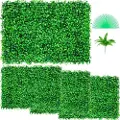 Vevor Kunstig Buksbompanel UV 4 stk. Buksbomhekk Veggpaneler Kunstgress Bakgrunnsvegg 24X16" 4 cm Grønn Gressvegg Falsk Hekk For Dekor Personvern Gjerde Innendørs Utendørs Hage Bakgård