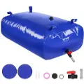 Vevor 330L/87 gallon vannbeholder, vanntank for bobil, sammenleggbare vannbeholdere i 1000D blå PVC, myk vannpose med stor kapasitet, bærbar vannbeholder, brannforebygging, camping