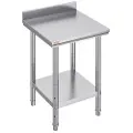 Vevor arbeidsbord 24 x 24 x 34 tommer NSF arbeidsbord i rustfritt stål for kommersiell kjøkken Prep arbeidsbenk 60X60X88cm med nedre hylle Arbeidsbord Sølvfarget for kommersiell kjøkken Restaurant