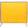 Vevor sveiseskjerm med ramme, 6' x 8' sveisegardinskjerm, flammehemmende vinylsveiseskjerm på 4 svingbare hjul (2 låsbare), bevegelig og profesjonell for verksted/industri, gul