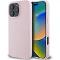 GUESS iPhone 16 Pro Guess Grained Classic Logo Hybrid-deksel - MagSafe-kompatibel - Rosa