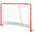 Vevor Street Hockey Net, Innendørs Utendørs Stålhockeymål, Offisielt Regulert Pro Hockey Treningsmålsett, Bærbart Hockeymål med Nett, Enkel Montering, 183 x 113 cm, Hvit/Rød