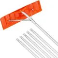 Vevor snøtakrive, 25-tommers snøfjerningsverktøy for plastblad, 21 fot rekkevidde aluminiumshåndtak, overlegen takspade med anti-skli håndtak, enkel å sette opp og bruke for hustak, bilsnø, våte løv