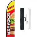 Vevor Burger Restaurant Reklamefjærflagg med stangsett, Reklameflagg for bedrifter utendørs, Inkluderer 1 bannerflagg, 1 stang, 1 bakkespyd, Swooper-flagg for bedrifter 16,3 fot