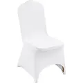 Vevor Stretch Spandex Sammenleggbare Stoltrekk, Universalmontert Buet Fronttrekk, Avtakbare Vaskbare Beskyttende Sliptrekk, For Bryllup, Ferie, Bankett, Fest, Feiring, Spisestue (50 STK Hvit)