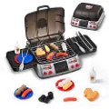 Vevor Barnas BBQ-grilllekesett med røyklydlys, lekemat og kjøkkenutstyr, interaktivt grillsett for småbarn, camping, matlaging, grilling, lekesett for 2, 3, 4, 5, 6 år, jente, gutt, bursdagsgave