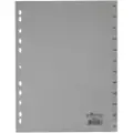 Durable 6507-10, Månedlig faneindeks, Polypropylen (PP), Grå, Portrett, A4, 230 mm