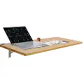 Vevor Veggmontert klappbord, 47,2 x 19,7 tommer Veggmontert bord, Flytende skrivebord med jernbrakett, Nedfellbart skrivebord for små rom, Hjemmekontor, Spisestue, Vaskerom, Kjøkken, Bar, Burlywood
