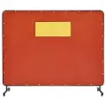 Vevor sveiseskjerm med ramme, 6' x 8' sveisegardinskjermer, flammehemmende vinyl sveiseskjerm med 4 svingbare hjul (2 låsbare) og gjennomsiktig vindu for verksted/industri, rød
