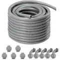 Vevor 12,7 mm (1/2 tomme) fleksibel væsketett elektrisk PVC-rør 30,5 m ikke-metallisk