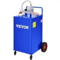 Vevor 30-gallons drivstoffbeholder, bensintank og fire hjul, med manuell overføringspumpe, bensin-dieselbeholder for biler, gressklippere, ATV-er, båter, mer, blå