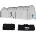 Vevor baseball batting bur, softball og baseball batting burnett og ramme, øvingsbærbart burnett med bæreveske, kraftig lukket pitching bur, for batting og slagtrening i hagen, 12,7 m