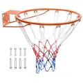 Vevor basketballfelg, veggmontert basketballkurv, kraftig Q235 basketball fleksibel felgmålutskiftning med nett, standard 18" innendørs og utendørs hengende basketballkurv for barn og voksne