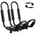 Vevor Kajakktakstativ 1 par J-Bar, Mykt takstativ, Toppmontert feste, Stativ for kajakk, Surfebrett, Kano, SUP, Skibrett, Montering på bil, SUV, Lastebil, 1 kajakk