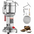 Vevor 300g elektrisk kornmøllekvern, høyhastighets 1500W kommersielle krydderkverner, pulvermaskin i rustfritt stål, for tørre korn, krydder, frokostblandinger, kaffe, mais, pepper, rett type