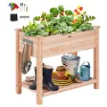 Vevor hevet hagebed, 33,9 x 18,1 x 30 tommer treplantekasse, forhøyede utendørs plantekasser med ben, for dyrking av blomster/grønnsaker/urter i bakgård/hage/uteplass/balkong, Burlywood