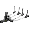 Vevor vektfordelingstilhengerfeste, 1000 lb tungekapasitet lastutjevnende tilhengerfeste med svingkontroll, 2" kule og 4" senking/heving og 4 kjettinger og universal rammebrakett, sprettfri tilhengert