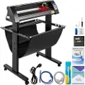 Vevor vinylkutter, 720 mm vinylplotter, LED-skjermplotterkutter, halvautomatisk innebygd optisk øye, kompatibel med SignCut-programvare for Mac- og Windows-systemer med stativ