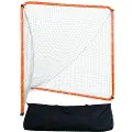 Vevor Lacrossemål, 1,8 x 1,8 m lacrossenett, stålramme for hagetrening, bærbart lacrossemål med bæreveske, raskt og enkelt oppsett, perfekt for trening for ungdom og voksne, oransje