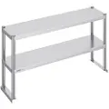 Vevor dobbel overhylle, dobbelt overhylle i rustfritt stål, 12 x 48 tommer dobbel overhylle, høydejusterbart overhylle-arbeidsbord for kjøkken, restaurant og verksted