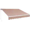 Vevor Manuell uttrekkbar markise, 8 x 7 fot utendørs terrassemarkise uttrekkbar solskjerm, vannavstøtende polyester terrassedørvindumarkise solskjerm med sveivhåndtak for bakgård, balkong