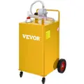 Vevor Fuel Caddy, 35 gallon, gasslagertank på 4 hjul, med manuell overføringspumpe, bensin diesel drivstoffbeholder for biler, gressklippere, ATV, båter, mer, gul