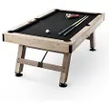 Vevor Biljardbord, 7 fot biljardbord, justerbare ben stabilt biljardbord, biljardbordsett inkluderer baller, køer, kritt og børste, trefarge med svart duk, perfekt for familierom for barn og voksne