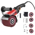 Vevor poleringsmaskin, 1200W 6 variabel hastighet overflatebehandlingsverktøy, håndholdt elektrisk metallpoleringsmaskin med 4 fiberpoleringshjul for rustfritt stål, ikke-jernholdige metaller