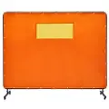 Vevor sveiseskjerm med ramme, 6' x 8' sveisegardinskjermer, flammehemmende vinyl sveiseskjerm med 4 svingbare hjul (2 låsbare) og gjennomsiktig vindu for verksted/industri, gul