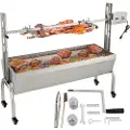 Vevor Rotisserie Grill, 132lbs rustfritt stål BBQ gris lam spyd grill stekeboks med 40W motor og justerbar høyde og låsbare hjul for utendørs camping fest leirbål grilling