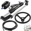 Vevor hydraulisk båtstyringssett, 300 hk hydraulisk styringssett, rorpumpe, sylinder, hjul, 24 fots slange, hydraulisk styringstetningssett, korrosjonsbestandig båtstyringssystem, marint styringssett