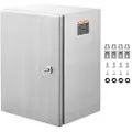 Vevor elektrisk boks i stål, 40x30x15 cm, elektrisk kabinett i 304 rustfritt stål, veggmontert utendørs kabinett for elektrisk og elektronisk utstyr med monteringsplate, hengsler og lås, IP66 vanntett