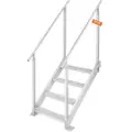 Vevor Dørstige 4 trinn, Dørtrapp 30''-38'' justerbar høyde, 500 lbs lastekapasitet, aluminiums pontongbåtstige med doble rekkverk og sklisikker pedal for skip/innsjø/basseng/marinebording