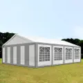 TOOLPORT 5x8 m partytelt, PE-presenning, grå-hvit