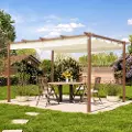 PRIMEYARD 3x4 m pergola, markise, champagnefarget