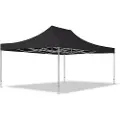 TOOLPORT 4x6 m aluminium, pop up partytelt, uten sidepaneler, svart