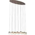 QAZQA Designpendel mørk bronse med klart glass 12 lys - Inge
