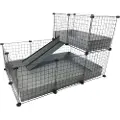 C&c modulært bur 3x2 + Loft 2x1 + Ramp sølv