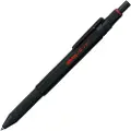 Rotring 6 3-in-1 Multicolour Pen and Mechanical Pencil | Black & Red Ballpoint Pen Tips | 1 Mechanical Pencil Tip (.5mm) | Black Barrel
