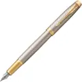Parker Pen IM, Gull, Sølv, Fyllesystem med patron, Blå, Aluminium, Messing, Metall, Rund spiss, Rustfritt stål