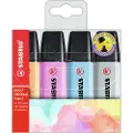 Stabilo Boss Original Pastel, 4 stykker, Flerfarget, Meisel tupp, Flerfarget, Plast, Rektangel