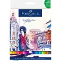 Faber-Castell Creative Studio Goldfaber Aqua - Brush pen and fineliner combo - assorterte farger - vannbasert fargestoffblekk - 4 mm (en pakke 12)