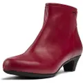 Camper for woman. 46232-040 Leather Ankle Boots Helena low red (36), 3 to 5 cm, Zip, Casual