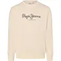 Pepe Jeans for man. PM582702 Saul Crew Sweatshirt white (M), Casual, Organic Cotton, Sustainable