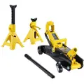 Vevor lavprofil gulvjekk 2 tonn (4400 lbs), kraftig hydraulisk racinggulvjekk i jern, hydraulisk biljekk med jekkstativer, hurtigløftepumpe med ett stempel, løftehøyde 4,6"-12,8" (gul)