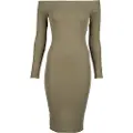 Urban Classics Off Shoulder Rib Kjole Med Lange Ermer