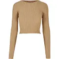Urban Classics Short Rib Knit Twisted Back Genser